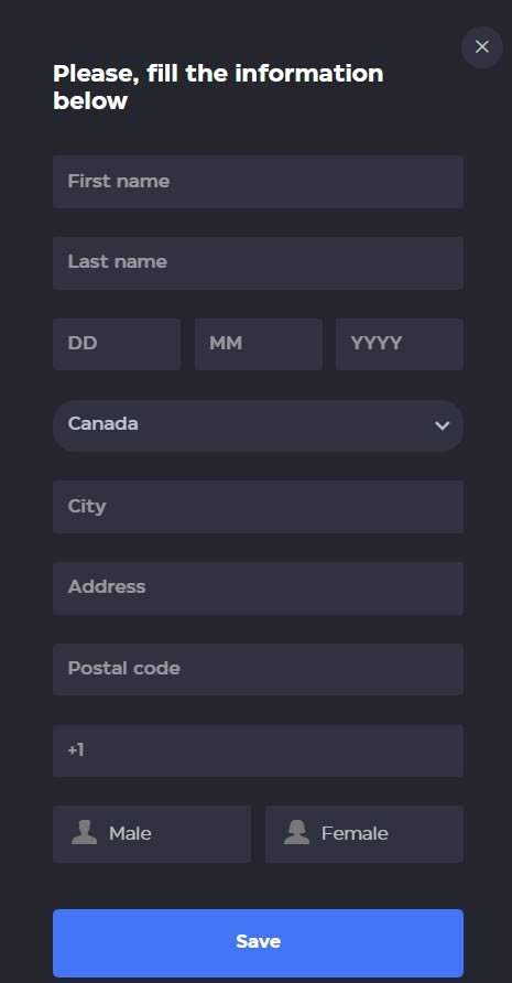enter account details